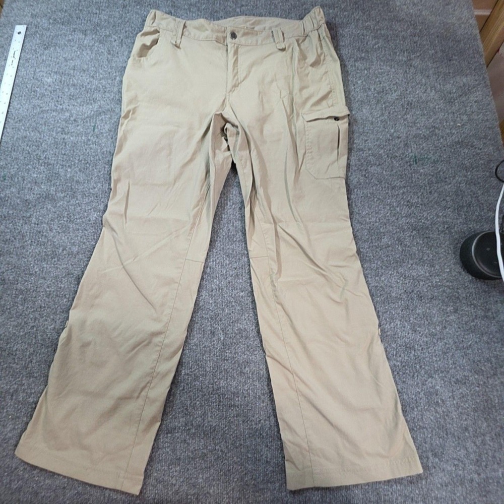 Duluth Trading Cargo Pants Womens 14 Beige Nylon Stretch Outdoor Straight Leg